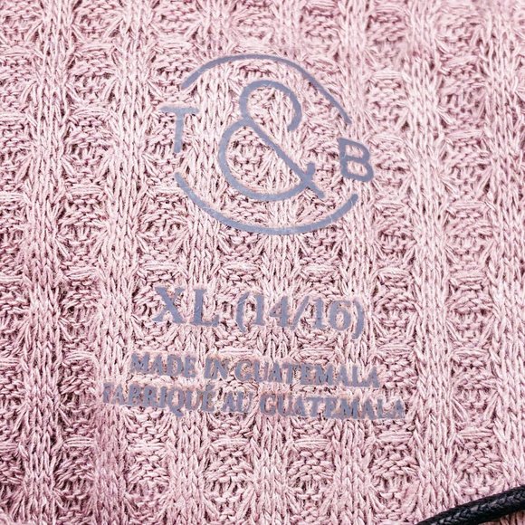 Treasure And Bound Women's Size XL (14/16) Waffle Knit Knot Front Purple Top - Picture 5 of 8